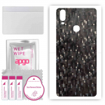 apgo Protective Skin Sticker for the back compatible with vivo Y11 (2019), Wrap Film, Foil, Vinyl - Pattern Carbon Black Pixel