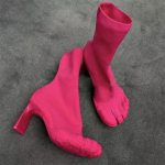 Madingos penkių pir&scaron;tų madingos naujovės moteri&scaron;ki batai juodi/rožiniai/balti auk&scaron;takulniai ankle boots 2025 nauji elastingos tinklinio medžiagos prabangūs kojinės-batai 34
