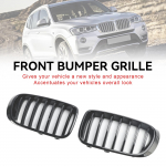 Blizgus juodas priekinio buferio inksto grotelių apvadas tinka BMW X3 X4 F25 F26 2014-2017