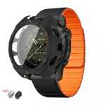 Dirželis+Dėklas Garmin Fenix 8 47 51mm Grūdinto Stiklo Dangtelis Magnetinis Silikoninis Dirželis QuickFit Apyrankės Apsauga Fenix8 Priedai Fenix 8 47mm-Solar