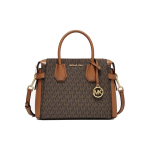 Michael Kors MK Mercer Monogramos Logotipo Vintage Odinė Parduotuvės Rankinė Maža Moteri&scaron;kos Rankinės Tamsiai Ruda Gilios Rudo spalvos 35F2GM9S1B-200 Basic Set (Bag+Dust Bag)