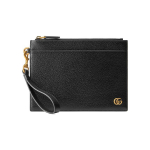 Gucci GG Marmont Auksinis Logotipas Grūdėtos Odos Delninukė Vyri&scaron;ka Delninukė Juoda 658562-DJ20T-1000 Basic Set (Bag+Dust Bag)
