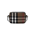 Burberry Patikrintas Užtrauktuku Uždarymo Odinis Kameros Krep&scaron;ys Moteri&scaron;kas Pečių Krep&scaron;ys Ruda Juoda 80850801 Shopping Bag Set(Basic Set+Shopping Bag)