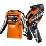 Vaiki&scaron;ki motokroso mar&scaron;kinėliai, kelnės, žali, juodi, 3, 4, 5, 6, 7, 8, 9, 10 metų, visureigių kostiumas, mėlynas, oranžinis, enduro, krosas, berniukas ir mergaitė. M-22 orange
