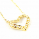 Les Tr&eacute;sors De Lily [H2620] - Collier Plaqu&eacute;-Or 'Love' blanc dor&eacute; - 13x13 mm