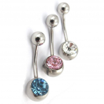 Les Tr&eacute;sors De Lily [K0264] - Set de 3 body piercing 'Strass' bleu rose blanc