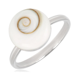 Bague Argent 'Sainte Lucie' blanc argent&eacute; (rhodi&eacute;) - 10 mm