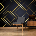 3D Auksinės linijos tapetai Kūrybi&scaron;kas geometrinis sieninis pie&scaron;inys miegamasis Svetainės sofa TV fono tapetai Namų dekoravimas 240 cm(W) x 160 cm(H)