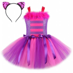 Alice Cheshire Cat in Wonderland Kostiumai Kūdikiams Tutu Suknelė Violetinė Animacinio Tiulio Vakarėlio Suknelė Vaikams Helovino Cosplay Kostiumas Cheshire Cat Costume-M   3-4Y&Cheshire Cat