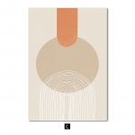 Geometrinės abstrakčios linijos moters plakatas Morandi Oranžinė spalvinga drobė tapyba ant sienos meno spausdinimo paveikslėlis svetainės dekoravimui A4 21x30cm No Frame