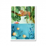 Laukinio pasaulio natūralūs atogrąžų džiunglės, sūpuojančios pievos, sienos meno drobės tapybos plakatas 21cm&times;30cm NoFrame