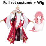 Yae Miko Cosplay kostiumų perukų suknelių žaidimas Yaemiko Guuji Yae Cosplay Helovino vakarėlio kostiumai moterims
