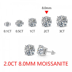 925 sterlingo sidabro romanti&scaron;ki auskarai vakarėliui, vestuvėms Moissanite2CT-8mm
