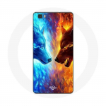 Coque pour Huawei P8 Lite Loup de Glace et de feu