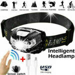 Vandeniui atsparus priekinis žibintas Super Bright Head žibintuvėlis LED USB priekinis žibintas žvejybai