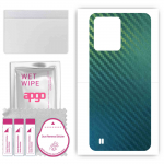 apgo Protective Skin Sticker for the back compatible with Realme C31, Wrap Film, Foil, Vinyl - Pattern Carbon Chameleon CAKA1