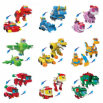 9 vnt./rinkinys Min Gogo Dino Deformuojamas Robotas į Dinzaurą Žaislas Veiksmo figūrėlės Transformuojamas Automobilis Lėktuvas Motorlaivis Krano žaislai