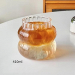 Ins Stiklinis Puodelis Kar&scaron;čiui atsparus Stiklinis Gėrimų indas Skaidrus Arbatos Sultys Pienas Kavos Puodelis Namų Vandens Stikliniai Juostelinis Puodelis 410/650/530ml glass