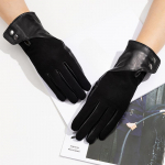 Moteri&scaron;kos natūralios odos pir&scaron;tinės Avikailio ir ka&scaron;myro Madingos ir &scaron;iltos Pilnų pir&scaron;tų ir dviejų pir&scaron;tų lietimui jautrios pir&scaron;tinės slidinėjimui M Size