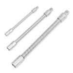 3 vnt. Lanksti lizdo prailginimo strypų ir terk&scaron;linio veržliarakčio įrankių rinkinys 1/4'' 3/8'' 1/2''