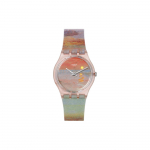 Swatch Kvarcinis Mechanizmas 30M Atsparus Vandeniui Laikrodis 34Mm Raudonas Ciferblatas Biologi&scaron;kai Pagrįstos Medžiagos Korpusas Silikoninis Dirželis Unisex Laikrodžiai SO28Z700 Red Watch Dial