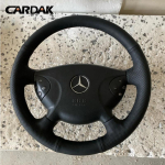 Pilnos juodos odos automobilio vairo apdangalas, skirtas Mercedes benz E-Class W211 G-Class W463 E350 E320 2002 2003 2004 2005 red thread