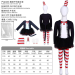Raudonos ir baltos dryžuoto katės Cosplay kostiumas TheCat in the Hat Cosplay kostiumas Katė skrybėlyje 110 gray