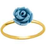 Bague plaqu&eacute; or 'Rosa Romantica' turquoise dor&eacute;