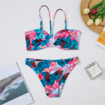 Seksualus, spalvingas, spausdintas bikinis, moteri&scaron;kas maudymosi kostiumėlis, moteri&scaron;kas maudymosi kostiumėlis Dviejų dalių bikinio rinkinys, pamink&scaron;tintas maudymosi kostiumėlis plaukimui