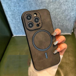 Retro belaidžio įkrovimo magnetinis PU odinis telefono dėklas, skirtas iPhone 16 15 14 13 12 11 Pro Max Plus X Xs Xs Xs Max buferio smūgiams atsparių dėklų dangtelis iPhone 14 Pro Max juoda