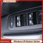 Automobilio lango pakėlimo jungiklio mygtuko lipdukas, skirtas Peugeot 208 301 508 307 407 607 408 2008 3008 5008 Citroen C4 C5