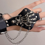 1 vnt Punk Goth skeleto apyrankės vyrams ir moterims Poroms Vintažinis Diablo Kalėdų vakarėlio papuo&scaron;alų priedai 10cm juoda