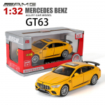 1/32 Diecast Car Benz AMG GT63 modelio automobilis, patraukite atgal su garsu ir lengvu žaisliniu automobiliu berniukams, mergaitėms, suaugusiems 1/32-15.5x6.5x4.5cm geltona
