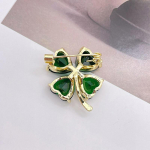 &bdquo;Lucky Plant&ldquo; sagė prancūzi&scaron;ka Retro žalia korsažo fiksuota drabužių segtukas, papuo&scaron;alas su sagtimi žalia