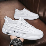 Pavasario Nauji Vyri&scaron;ki Laisvalaikio Sportbačiai Lengvi Kvėpuojantys PU Odos Laisvalaikio Batai Madingas Padas Mink&scaron;tas Padas Ėjimo Batai Zapatillas 39 juoda