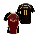 Jersey Futsal Pattern Vl Replika Blue Lock Anime Bastard Munich Vasaros vyri&scaron;ki ir moteri&scaron;ki 3D mar&scaron;kinėliai Kasdieniai sportiniai mar&scaron;kinėliai vir&scaron;us M