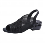 Moteri&scaron;ki sandalai Madingi stori kulnai Peep Toe Moteri&scaron;ki batai tinkliniai kvėpuojantys sandalai Moteri&scaron;ki didelio dydžio mergaičių vasaros paplūdimio sandalai 35 sidabras