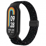 Pintas dirželis, skirtas Xiaomi Mi Band 8 elastinei nailoninei solo kilpai, reguliuojama laikrodžio apyrankė Magnetinė sagtis apyrankė, skirta Miband 8 NFC for Miband 8