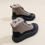 Kailiniai Platforminiai Moteri&scaron;ki Ankle Boots Plok&scaron;čiapadžiai Madingi Odiniai Batai Moteriai 2025 Tendencija Žieminiai Dizainerio Jaukūs Laisvalaikio Punk Sniego Botas Moteri&scaron;ki 40 juoda