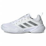 Adidas Barricade Baltos Sidabrinės Metalinės Moteri&scaron;ki Sportbačiai Debesies Baltumo Pilkai Vienos ID1554 40⅔