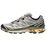 Salomon XT-6 Retro Lauko Audinys Sintetinė Oda Neslystantis Dilimui Atsparus Žemi Bėgimo Takais Atsitiktiniai Batai Unisex Sportbačiai Smėlio-Pilki 414551 44