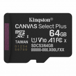 &bdquo;Kingston&ldquo; 64 GB &bdquo;micro SD TF&ldquo; kortelė, &bdquo;Canvas Select Plus&ldquo; &bdquo;micro SDXC&ldquo; kortelė | Iki 100 MB/s | A1 10 klasės UHS-I | SDCS2/64 GB/128 GB SDCS3/64GB