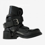 Madingi moteri&scaron;ki ankle boots Naujausi Platforminiai Sagtis Dirželis Kniedės Perlas Storas Padas Batai Motociklininko Batai Punk Stilius 35