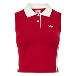 Adidas Originals Trys Juostelės Trumpas Megztas Sportinis Polo Berankovis Liemenė Moteri&scaron;ki Vir&scaron;utiniai Drabužiai KY5695 L