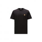 Moncler vientisos spalvos logotipas apvalia i&scaron;kirpte trumpomis rankovėmis mar&scaron;kinėliai vyri&scaron;ki T-shirts juodi 120918C000518390T999 L