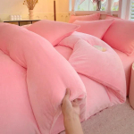 Naujas vienspalvis didelio svorio pieno aksomo vieno gaminio antklodės užvalkalas Storas &scaron;iltas vilnos didelio dydžio dvigulės lovos patalynė 150x200cm 1pcs pink