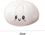 25 cm didelis mink&scaron;tas koldūnas: Super mink&scaron;tas lėtai kylantis maltozės kamuoliukas, ASMR sensorinis fidget žaislas, Didelis streso mal&scaron;intojas biurui white