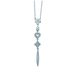 Les Tr&eacute;sors De Lily [E1095] - Collier Argent 'Dentelle d'Amour' Blanc argent&eacute; (rhodi&eacute;) - 60 mm sidabras