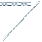 Les Tr&eacute;sors De Lily [J0055] - Bracelet Argent 'Identit&eacute;' argent&eacute; - 18 cm 5 mm