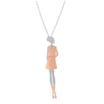 Les Tr&eacute;sors De Lily [P2554] - Collier Argent 'Femme Silhouette' argent&eacute; dor&eacute; ros&eacute; (rhodi&eacute;)